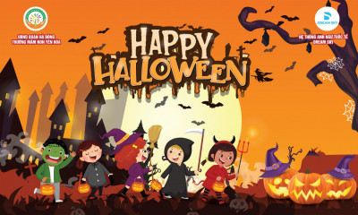 Chương trình giao lưu tiếng anh chủ đề Halloween của các bé trường MN Yên Hòa